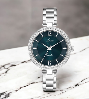 JAINX Blue Dial Steel Chain Analog Watch  - For Women