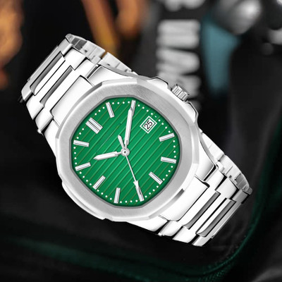 NITYA DRM020 - green Chain watch for Men Analog Working Day Date Functioning Stainless Steel Chain Analog Watch  - For Men