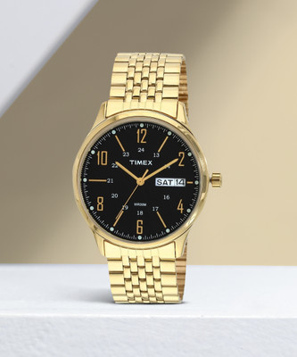 TIMEX Black-Dial Analog Watch  - For Men