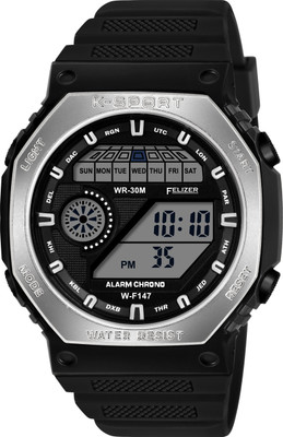 Felizer Sports Watch 147 SilverBlack Digital Watch  - For Men