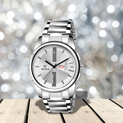 Walrus Walrus Silver Dial Analog Day Date Function Metal Chain Wrist Watch For Men Aristocrat XII Analog Watch  - For Men