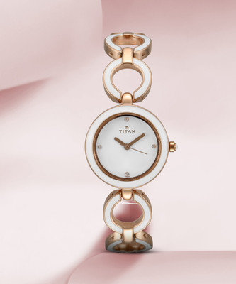 Titan NQ95036WM02 Purple upgrades-Enamel Analog Watch  - For Women