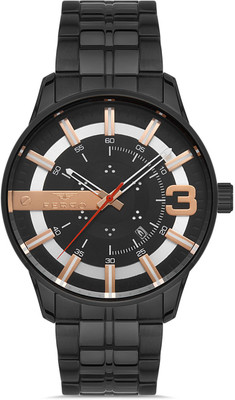 Ferro F11200A-G Lucca Analog Watch For Men Benardi Quartz Black Round Dial Analog Watch  - For Men