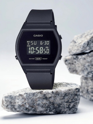 CASIO LW-204-1BDF Vintage Black Dial Black Resin Strap Digital Watch  - For Men & Women