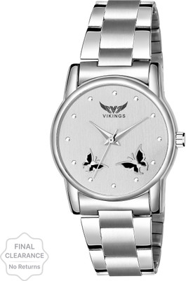 VIKINGS VK-LR-060-SLV-CHN BUTTERFLY WATCH Analog Watch  - For Girls