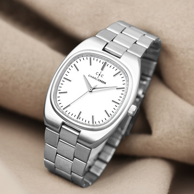 CHARLIEKEEN Refined Modern Watch in Polished Silver and Silver Dial Analog Watch  - For Men
