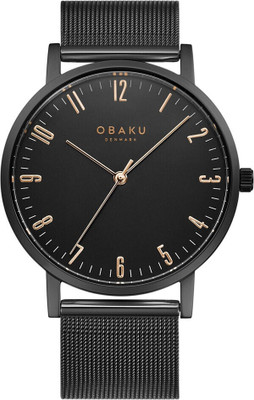 OBAKU OBAKU BRINK CHARCOAL Quartz Black Round Dial Men's Watch- V248GXBBMB BRINK CHARCOAL Analog Watch  - For Men
