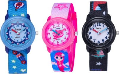 Hooper Combo Car and Mermaid Hooper Premium Ribbon Strap Watch For Kids Combo Pack of 3 Analog Watch  - For Boys & Girls