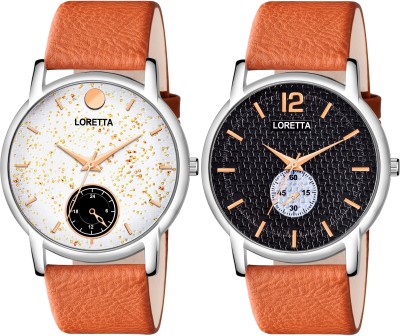 Loretta Chronograph Slim Dial Tan Color Leather Belt Sporty Look Analog Watch  - For Men