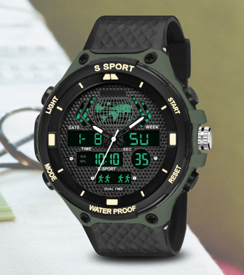 Diaggro 9084Dual Fashionable Analog-Digital Multi Function Sports Watch Analog-Digital Watch  - For Boys
