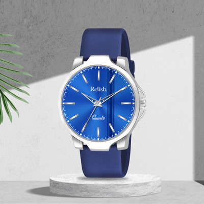 RELish RE-NSSW515 Dial Blue Silver Case Silicone Strap Quartz Analog Watch  - For Men