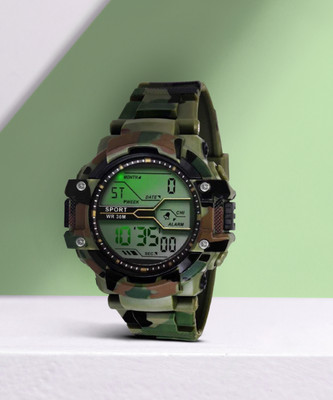 TERIZLA Ch012 Luminous Alarm Stop Watch Function Wrist Watch For Boys Analog-Digital Watch  - For Boys