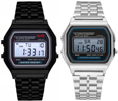 Acnos Brand - A Full Black Stailess Steel Case with Uniq Time Presentation  Analog Watch with M2 Digital for Men/Watch for Boy Pack of 2 price in UAE |  Amazon UAE | kanbkam
