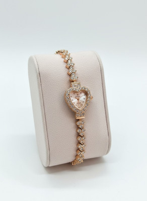 InnoNest Global Luxury Diamond Studded Analog Women's Watch Heart Shape Watch For Girl Analog Watch  - For Girls