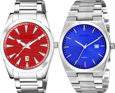 TVILLA Red Dial Date Function MZ-LR151 Analog Watch  - For Men