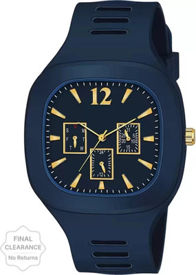 Za Gadgets BLUE-QUARTZ BLUE SQUARE HANDS & WRIST STRAP BRANDED WATCH FOR MENS & BOYS Analog Watch  - For Men