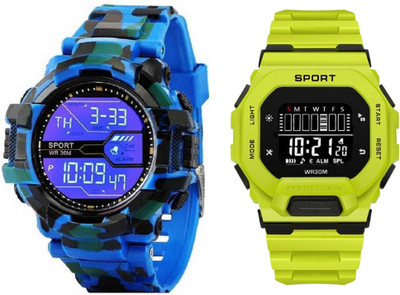 Brostin Exlcusive Design Square Digital Green_Combo_Blue Military men's Watch Digital Watch  - For Men