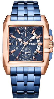 MEGIR -2018 Blue Quartz Luxury Chronograph Analog Watch  - For Men