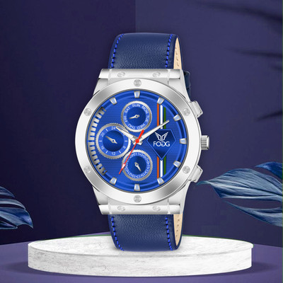 FOGG 1218 Blue Big Dial Analog Watch  - For Men