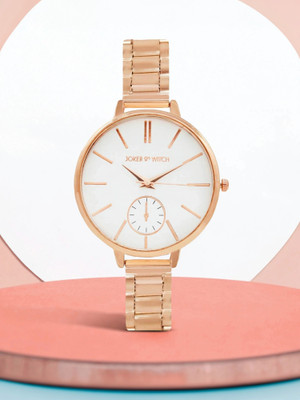 Joker & Witch Joker & Witch Sleek White 38mm Rose Gold Stainless Steel Strap Watch for Women Analog Watch  - For Women
