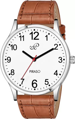 PIRASO SX TIMES BROWN White Dial & Brown Strap White Dial & Brown Strap Analog Watch  - For Men