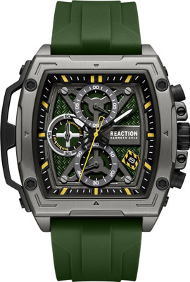 Kenneth Cole Reaction New Collection CHRONO 3 EYES DATE Green Barrel Dial Analog Watch  - For Men