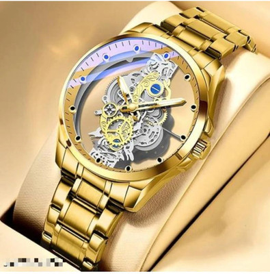 Agg traders AT12 new mens trending round skeleton transparent dial watch Analog Watch  - For Men