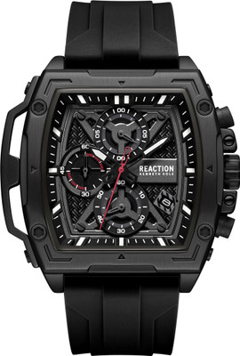 Kenneth Cole Reaction New Collection CHRONO 3 EYES DATE Black Barrel Dial Analog Watch  - For Men