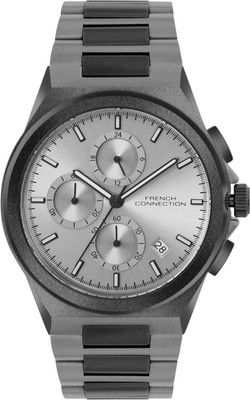French Connection Grey Round Dial Mens Mult Function Watch Grey Round Dial Mens Mult Function Watch FCH02GNM Analog Watch  - For Men