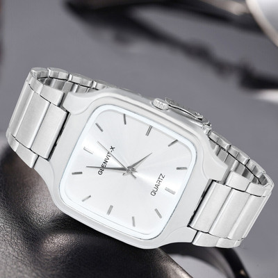 GLENVIT-X Men's Analog Watch,30m Water Resistant,Silver Stainless Steel,Minimalist Design Analog Watch  - For Men
