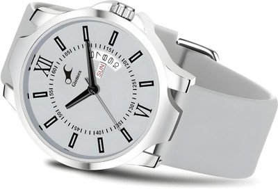 Giomex Day & Date Grey Silicone Grey Strap Giomex New Collection Silicone Strap With Quartz Movement Analog Watch  - For Men