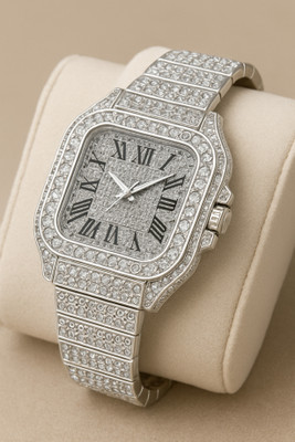 Timofy Elegant Silver Analog Watch for Men Boys Party Office Use Diamond Luxe Series Analog Watch  - For Men