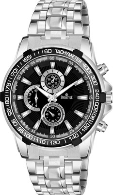 Swisstyle Black Dial Chrono Look Analog Watch  - For Men