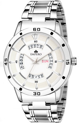 EMPERO EMPERO Working Day & Date Display Stainless Steel Chain With White Dial Analog Watch  - For Men