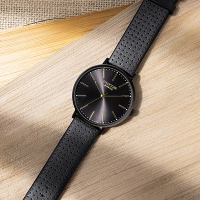 SONATA Poze Black Strap with Black Dial Analog Watch  - For Men