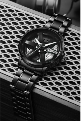 EMPERO Wheel Watch 3D Rotating Spinning Watch Quartz Men Rim Car Wheel Watches Analog Watch  - For Men