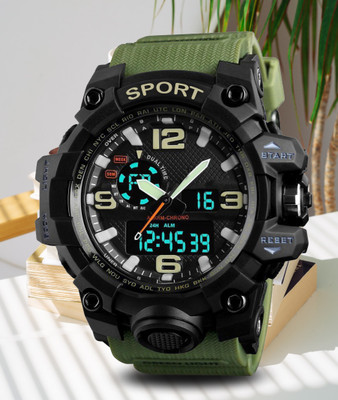 Harbor This boys’ green PU strap watch is a fan favorite Analog-Digital Watch  - For Boys
