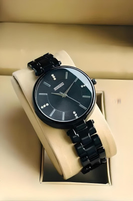 Lucifer DRW1 FULL BLACK Diamond dail watch for girls and women Premium Color Smooth Finish Trending Collection Analog Watch  - For Women