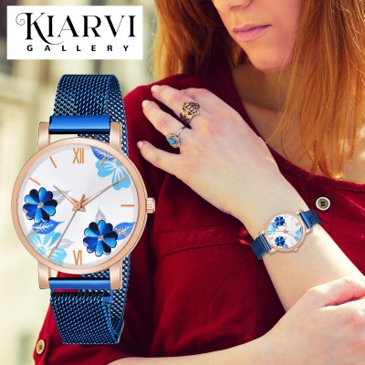 KIARVI GALLERY Attractive New Fashion Flower Dial Magnetic strap Analog Watch Analog Watch  - For Women