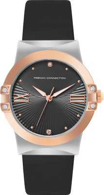 French Connection Chic Black Textured Sunray Dial | Analog Watch For Women's | FCU1BBL Analog Watch  - For Women