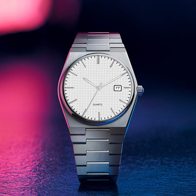 Bifrost White Stylish Professional Edge Formal Date Display Functionality Stainless Steel Belt Analog Watch  - For Men