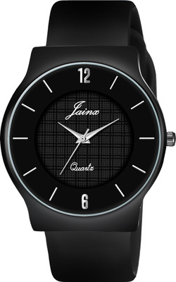 JAINX Slim Black Dial Silicone Band Analog Watch  - For Men