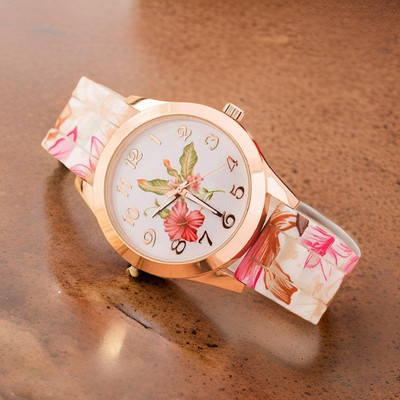 Trex FLOWER PU Premium Quality Analog Dial Women Wrist Analog Watch  - For Girls