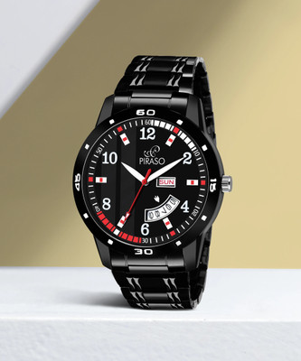 PIRASO 2051-BLACK-BK DAY & DATE WATCH Analog Watch  - For Men