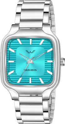 LOUIS DEVIN LD-GS069-BLU-CH Rectangular Dial Steel Chain Analog Watch  - For Men