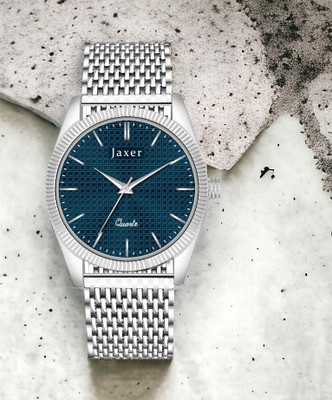 Jaxer Blue Dial Steel Silver Mesh Chain Analog Watch  - For Men