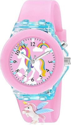 Forum Kids Analog Multicolour Glowing Disco Light Dial Watch for Boys & Girls Kids Watch Analog Watch  - For Girls