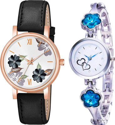 MAHAKAPI Fast Selling Metal & Leather Strap Round Dial Fast Selling Metal & Leather Strap Round Dial Analog Watch  - For Women