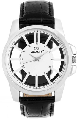 ADAMO Designer wristwatch / watchs Scratch Resistant Black Dial Round Shaped with Metal Strap Premium watch for Men and Boys Analog Watch  - For Men