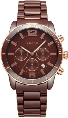 OBAKU Falk Walnut Ceramic Falk Walnut Chronograph Analog Watch  - For Men